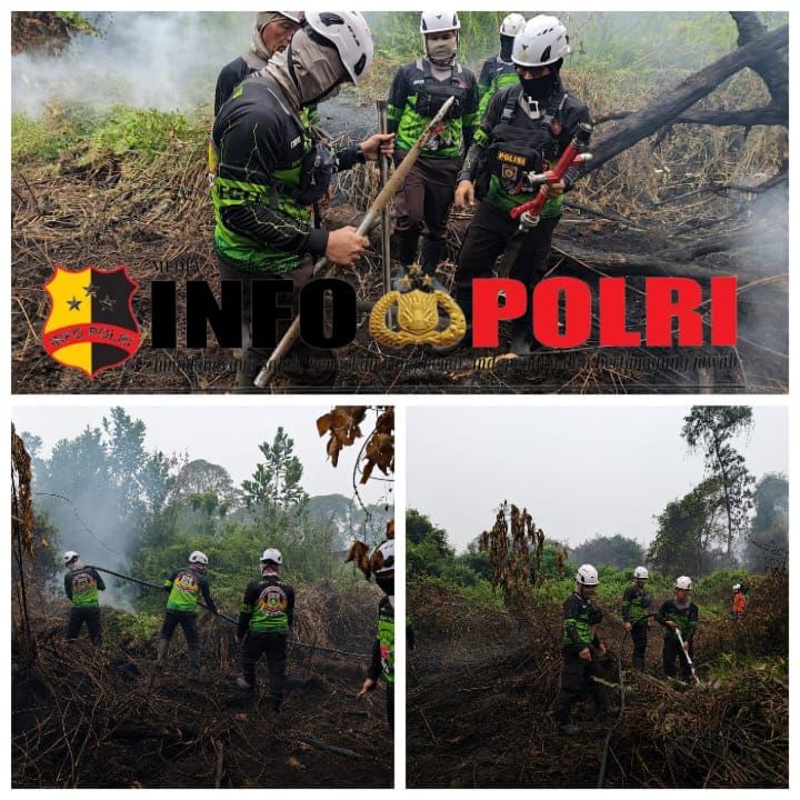 Ditsamapta Polda Kalbar Kembali Padamkan Api Karhutla di Kubu Raya