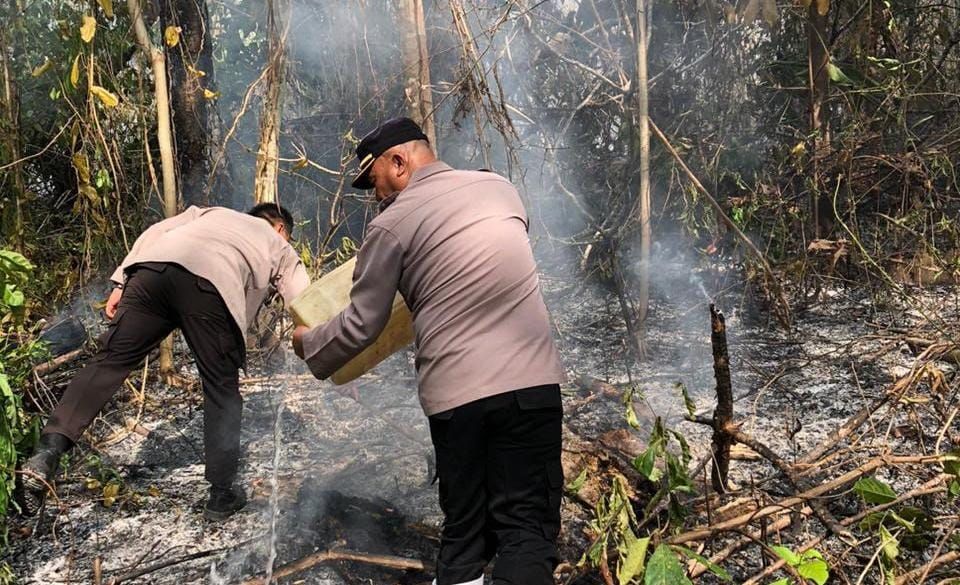 Karhutla Lahap 10 Hektar Kebun di Sawang Talaud, Polisi Bergerak Cepat Padamkan
